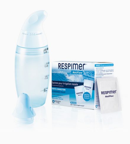 RESPIMER NETIFLOW Kit D Irrigation Nasal + 2 Recharges de 30 Sachets Pour  Irrigation Nasale : : Baby Products